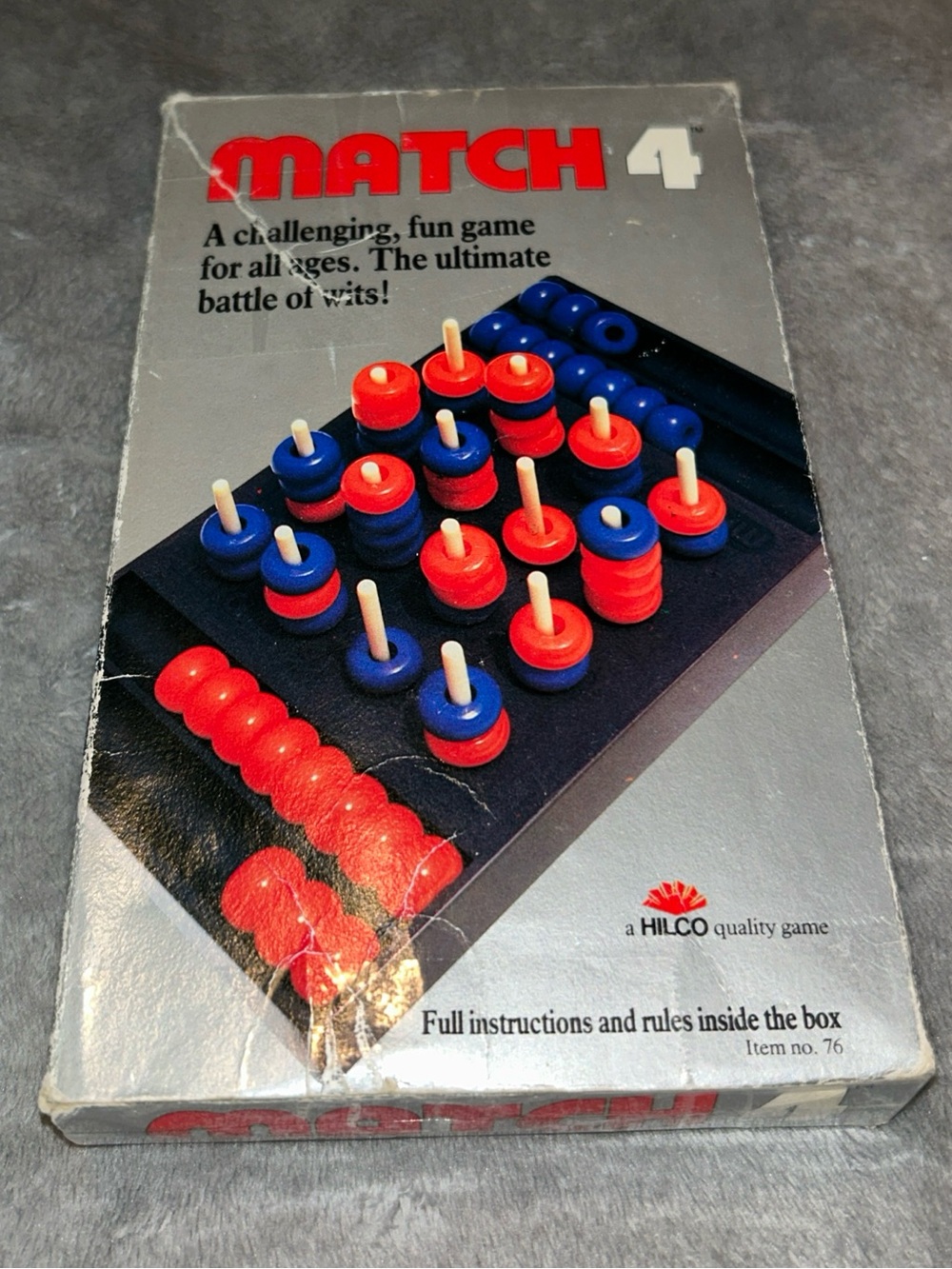 Hilco, Match 4 Game W/Original Box, 1988, *Almost Complete*
